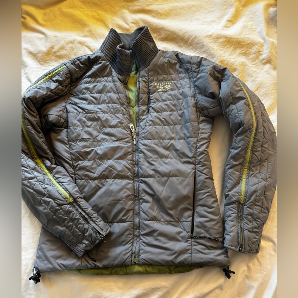Women’s Gray Green reversible full zip Primaloft Jacket